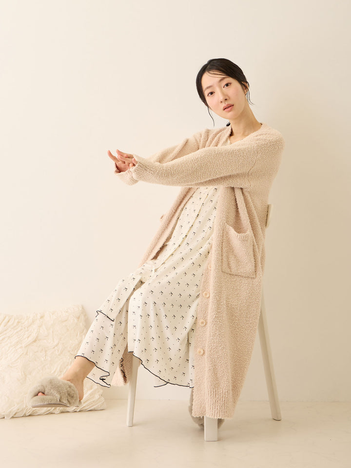 ふわふわカーディガンワンピース Pink beige