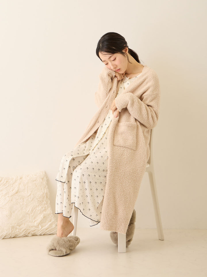 ふわふわカーディガンワンピース Pink beige