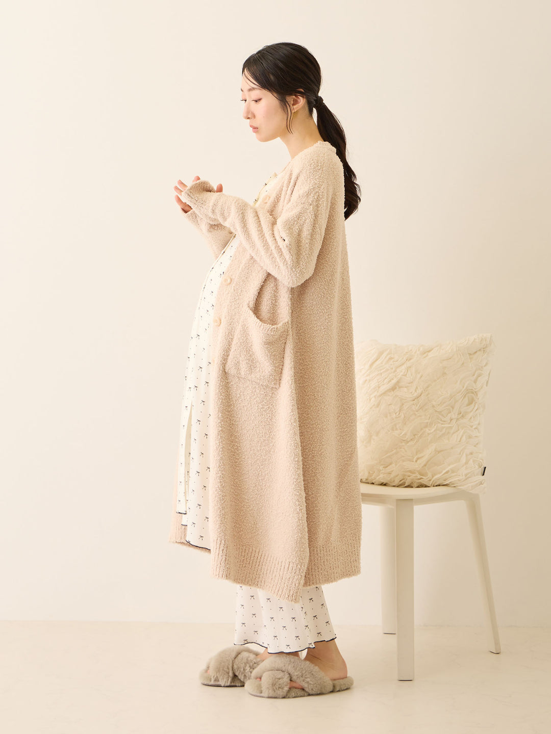 リボンドットルームウェア Ivory