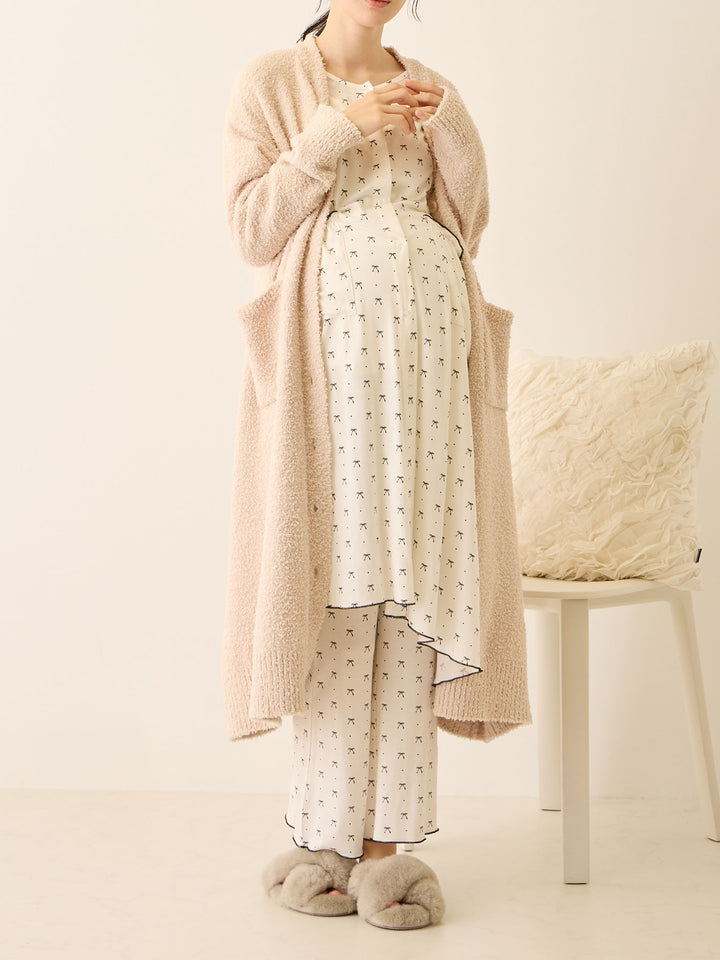 ふわふわカーディガンワンピース Pink beige