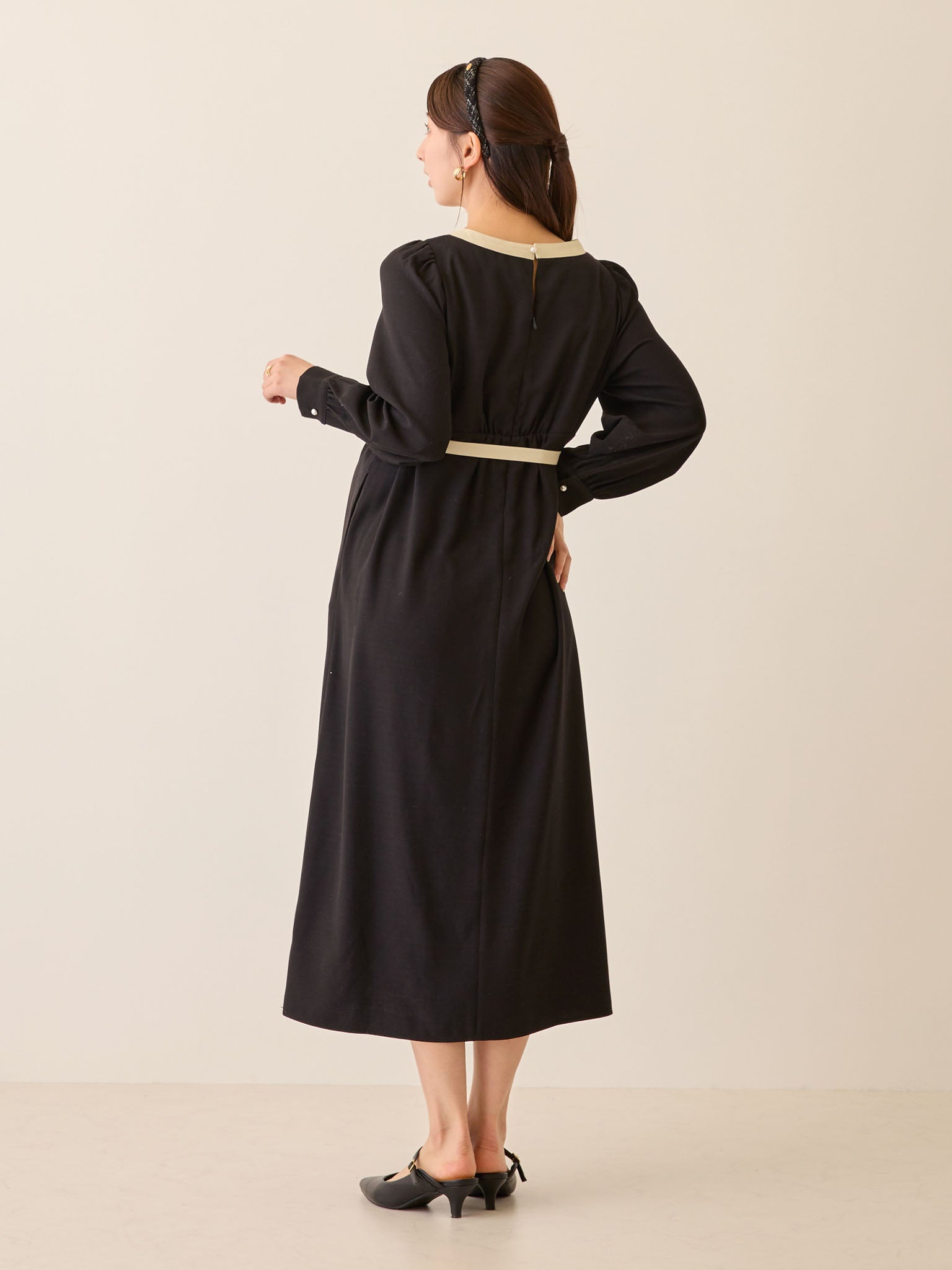 Hobbs London スパンコール ワンピース M ブラッククリーム セレモニー対応・配色ワンピース Black – honono for mom&baby