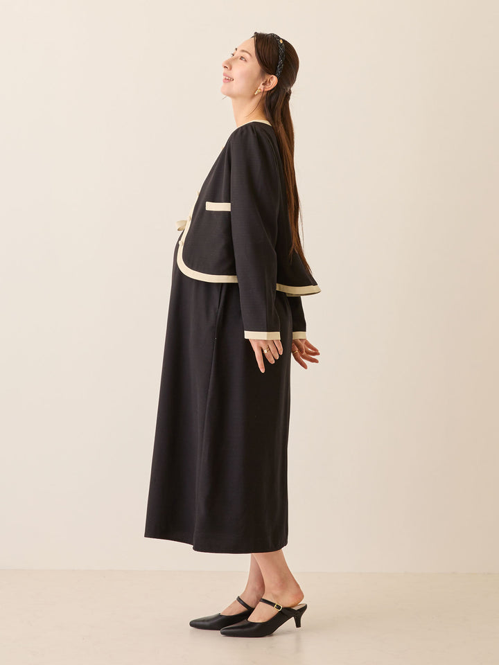 セレモニー対応・配色ジャケット Black