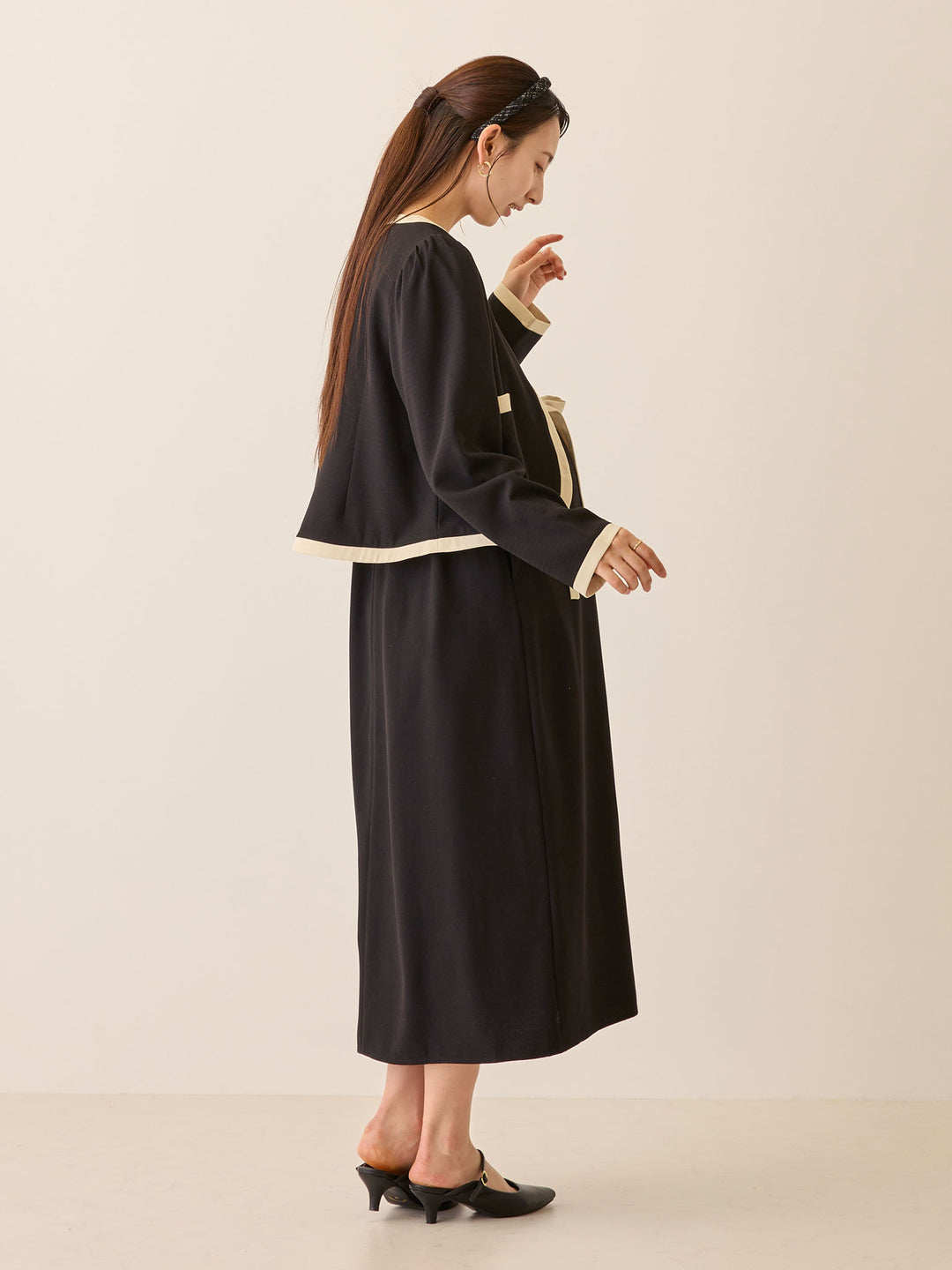 セレモニー対応・配色ジャケット Black