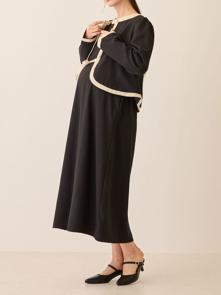 セレモニー対応・配色ジャケット Black