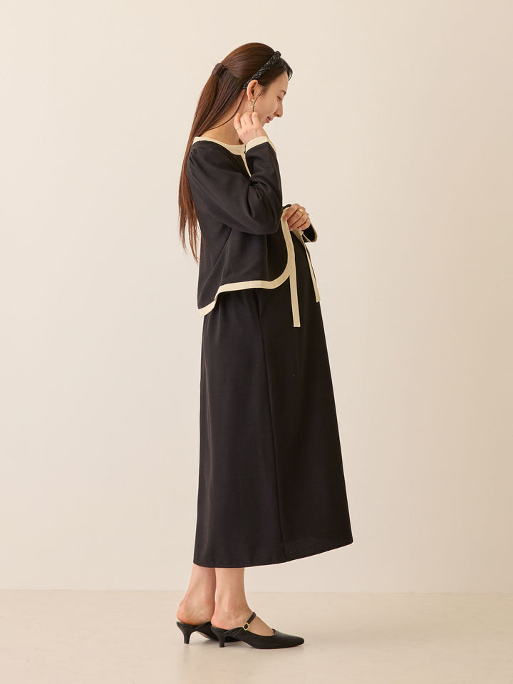 セレモニー対応・配色ジャケット Black