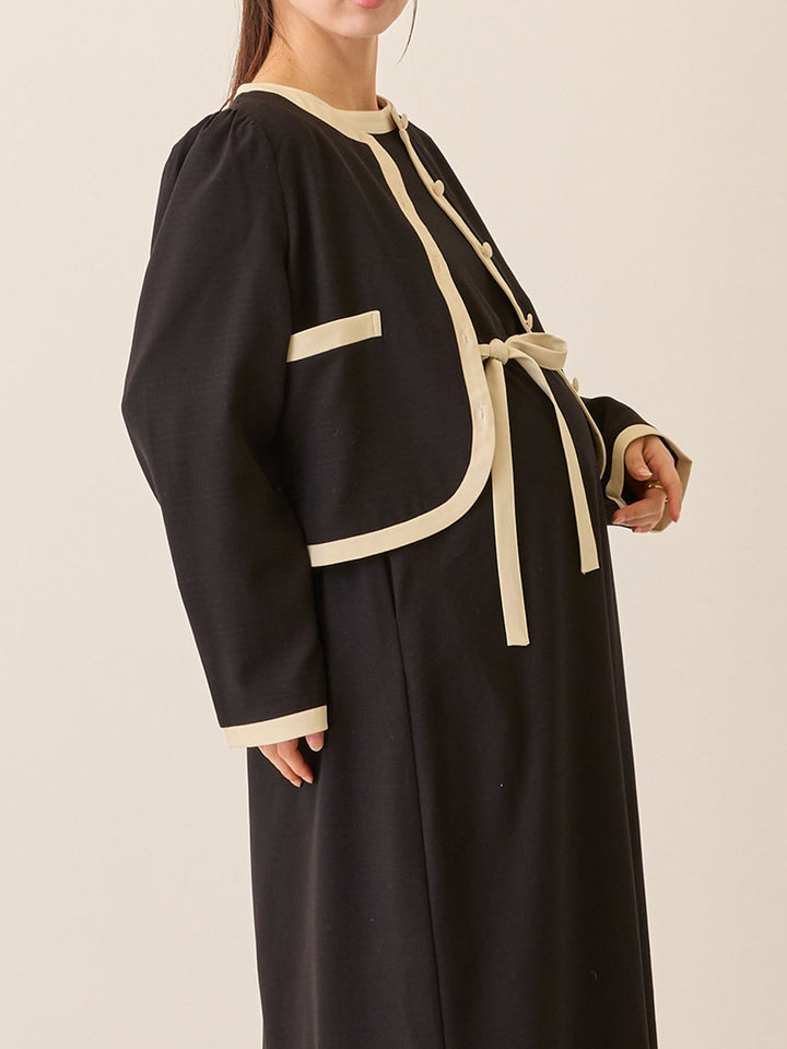 セレモニー対応・配色ジャケット Black