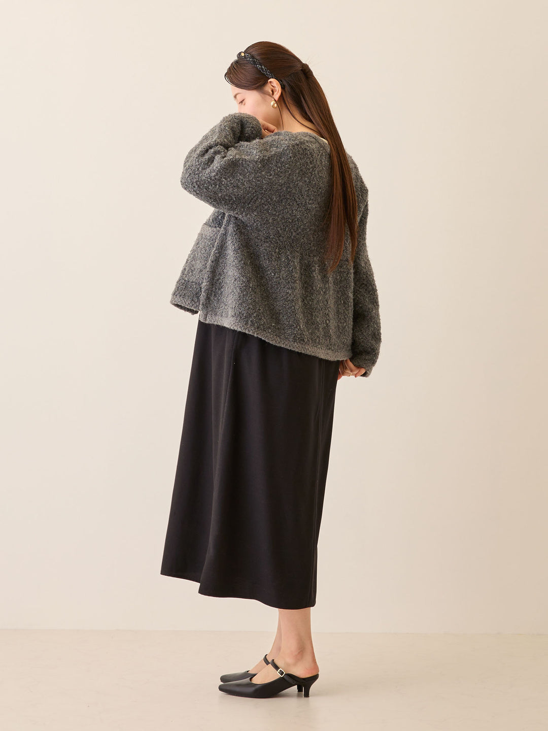 セレモニー対応・配色ワンピース Black