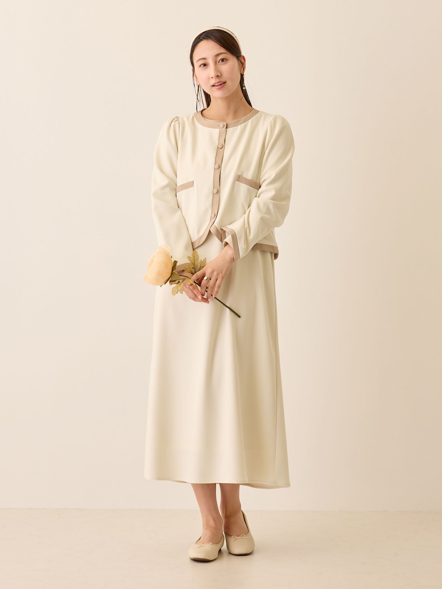 セレモニー対応・配色ワンピース Ivory – honono for mom&baby