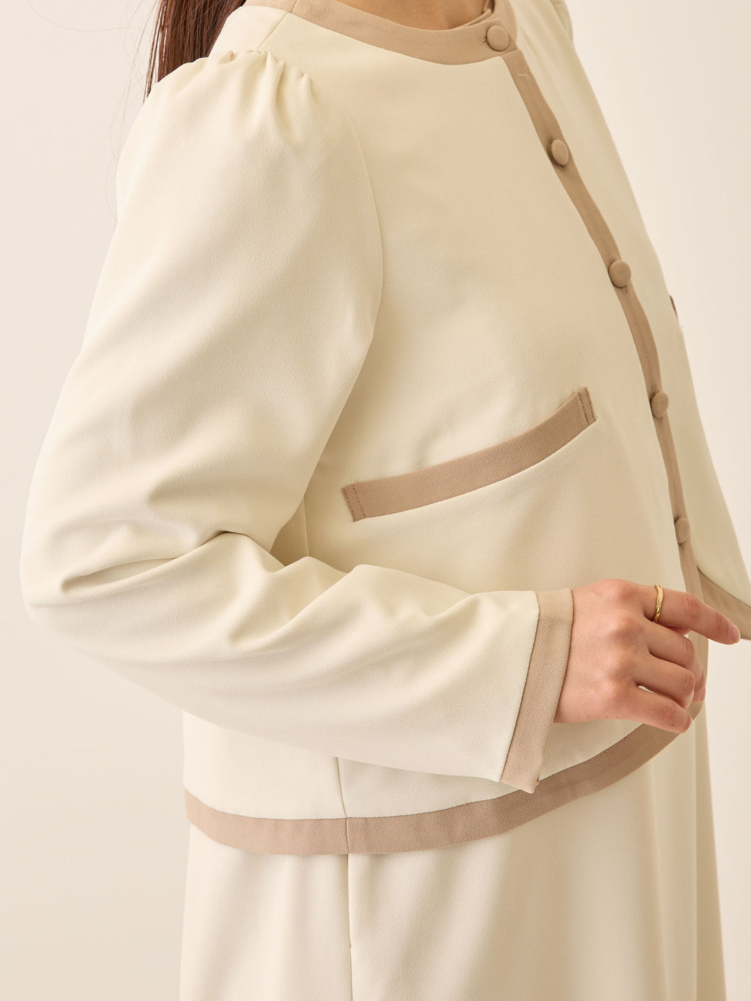 セレモニー対応・配色ジャケット Black