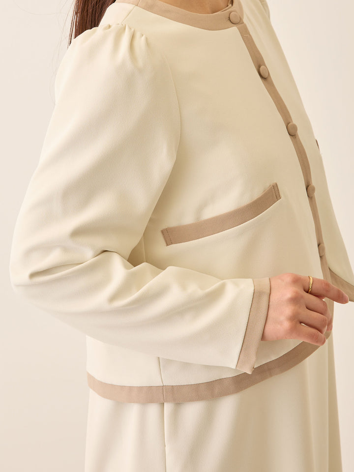 セレモニー対応・配色ジャケット Ivory