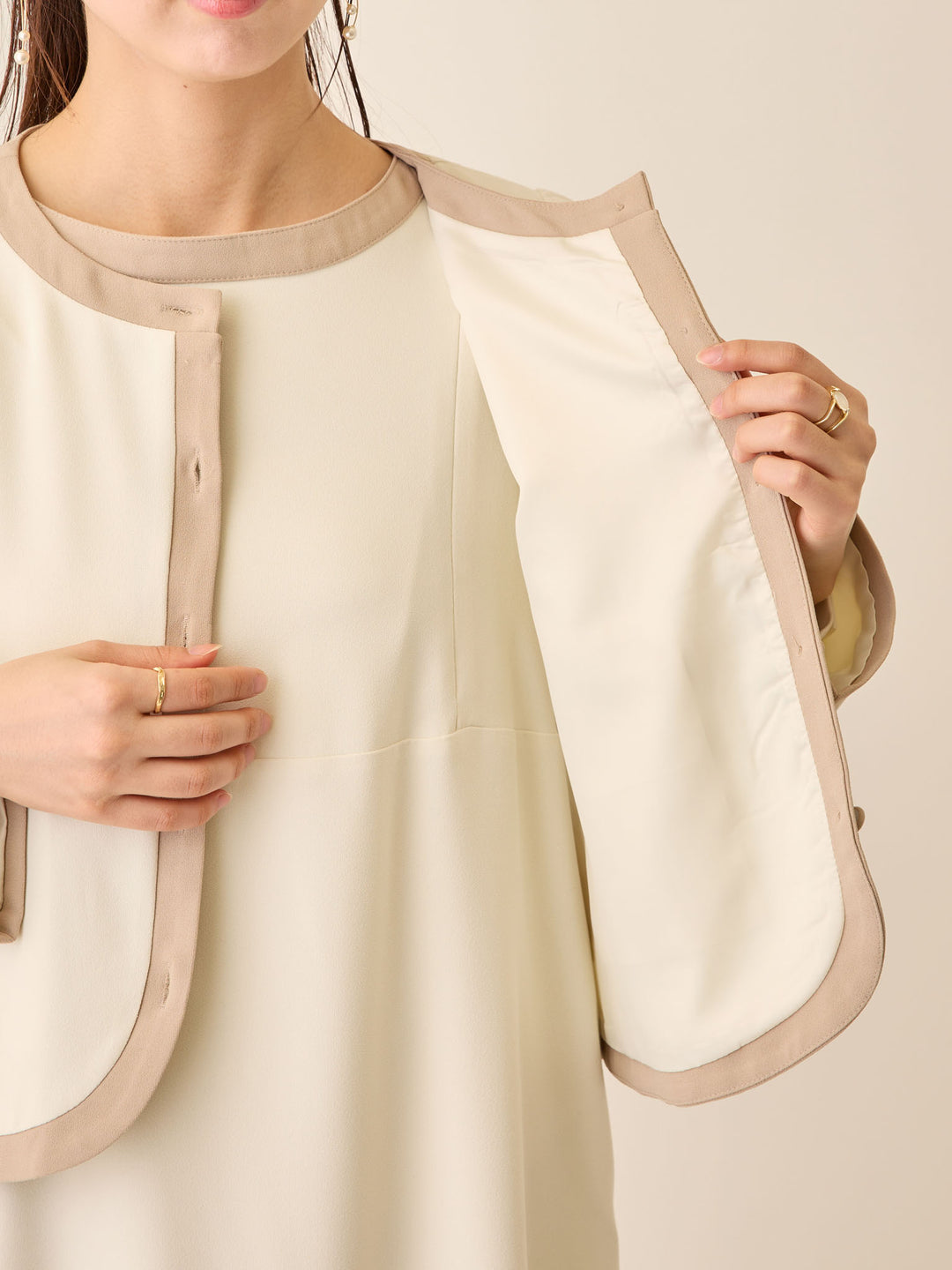 セレモニー対応・配色ジャケット Black