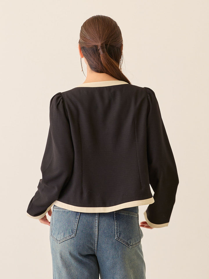 セレモニー対応・配色ジャケット Black