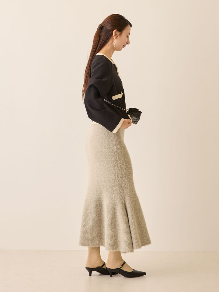 シャギーニットマーメイドスカート Light gray