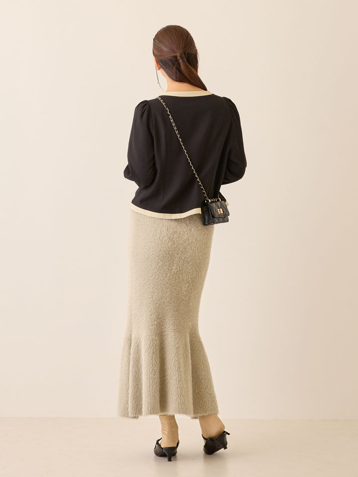 シャギーニットマーメイドスカート Light gray