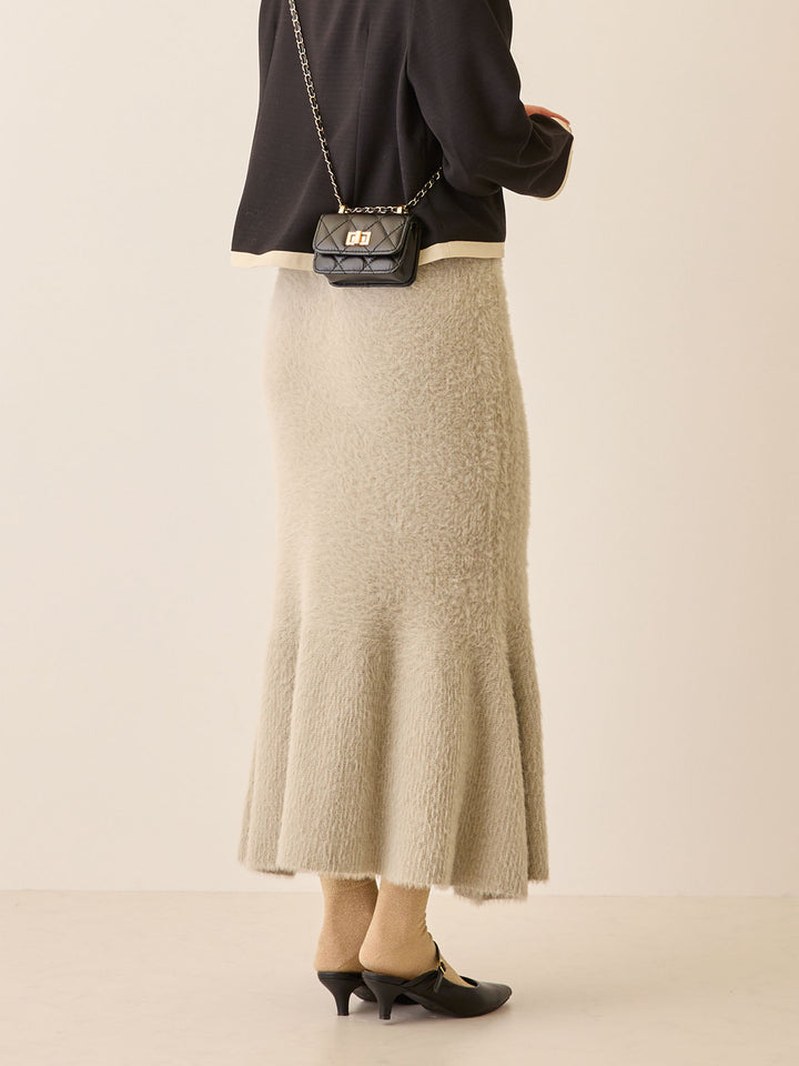 シャギーニットマーメイドスカート Light gray