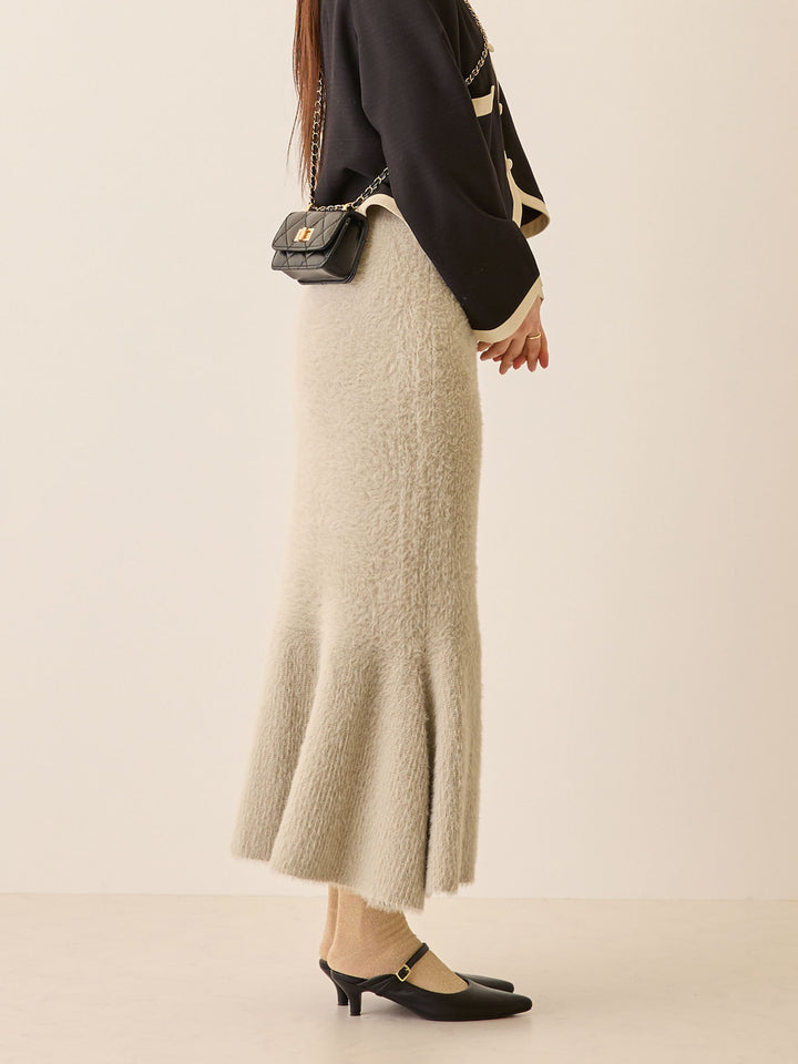 シャギーニットマーメイドスカート Light gray