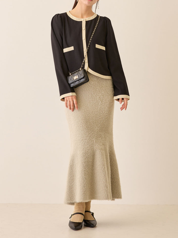 セレモニー対応・配色ジャケット Black