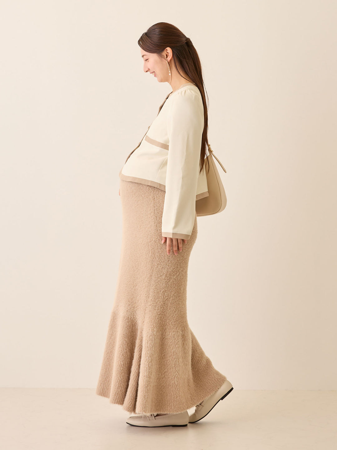 セレモニー対応・配色ジャケット Ivory