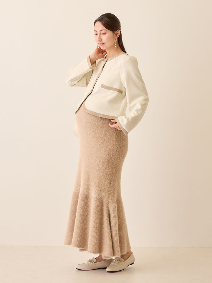 セレモニー対応・配色ジャケット Ivory