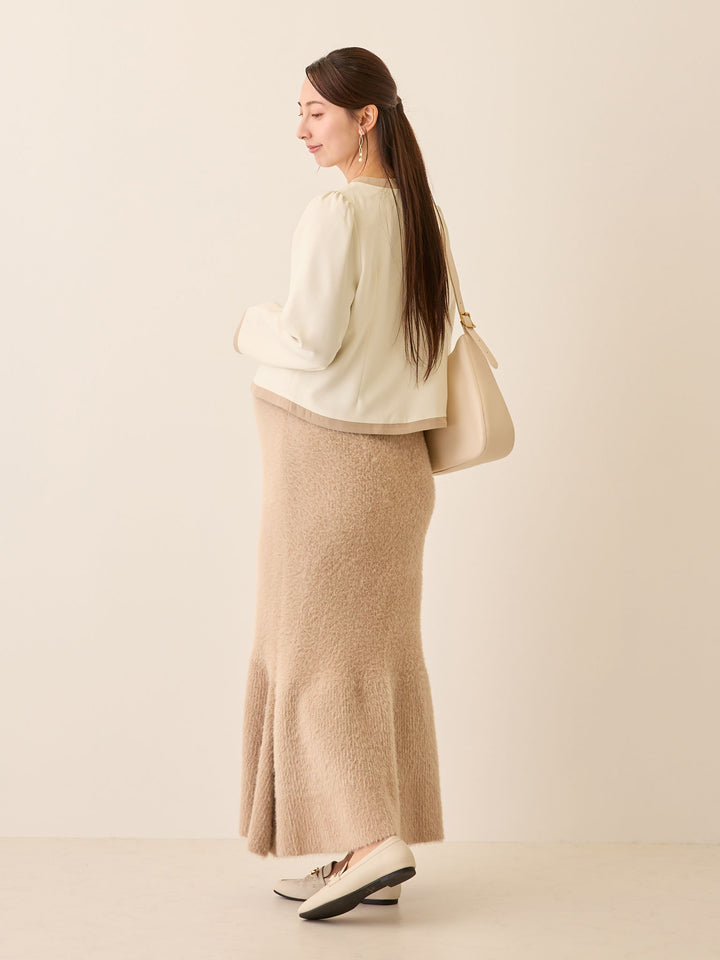 セレモニー対応・配色ジャケット Ivory