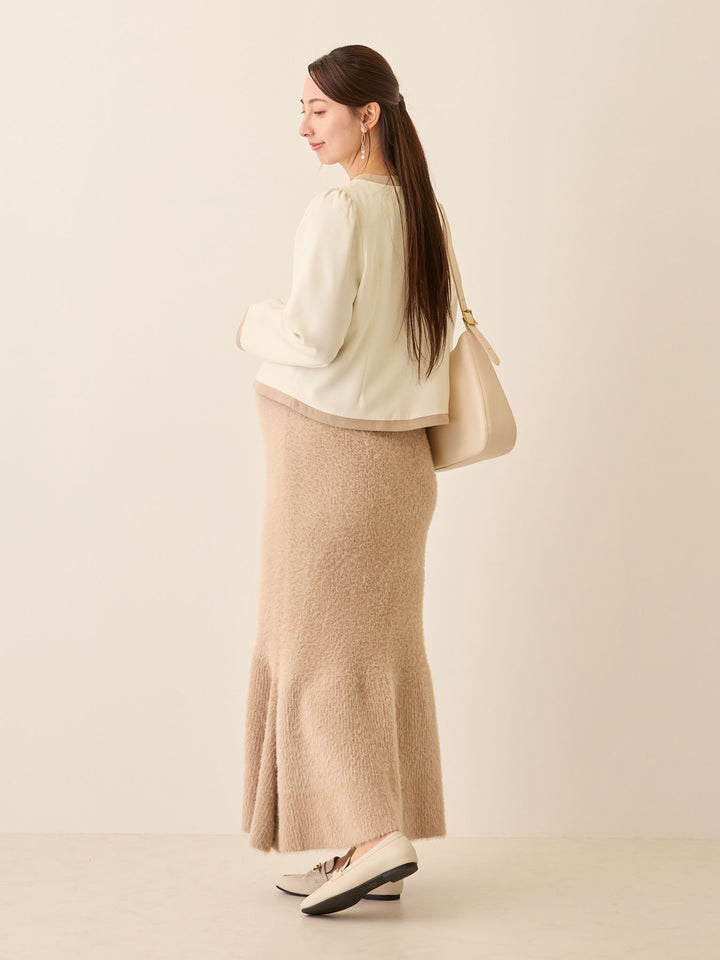 シャギーニットマーメイドスカート Beige