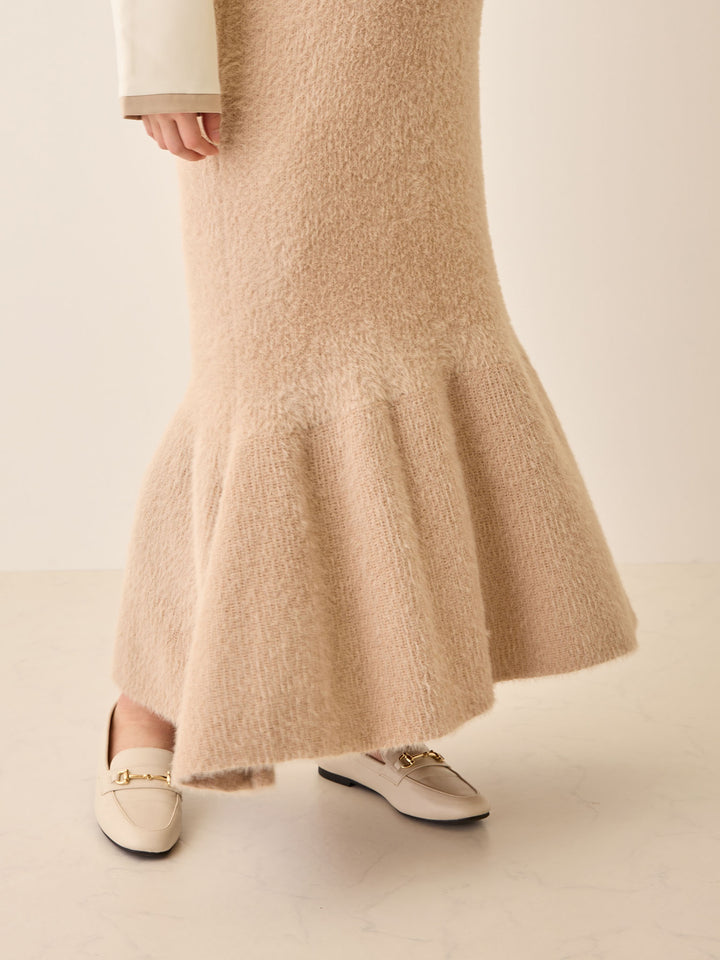 シャギーニットマーメイドスカート Light gray