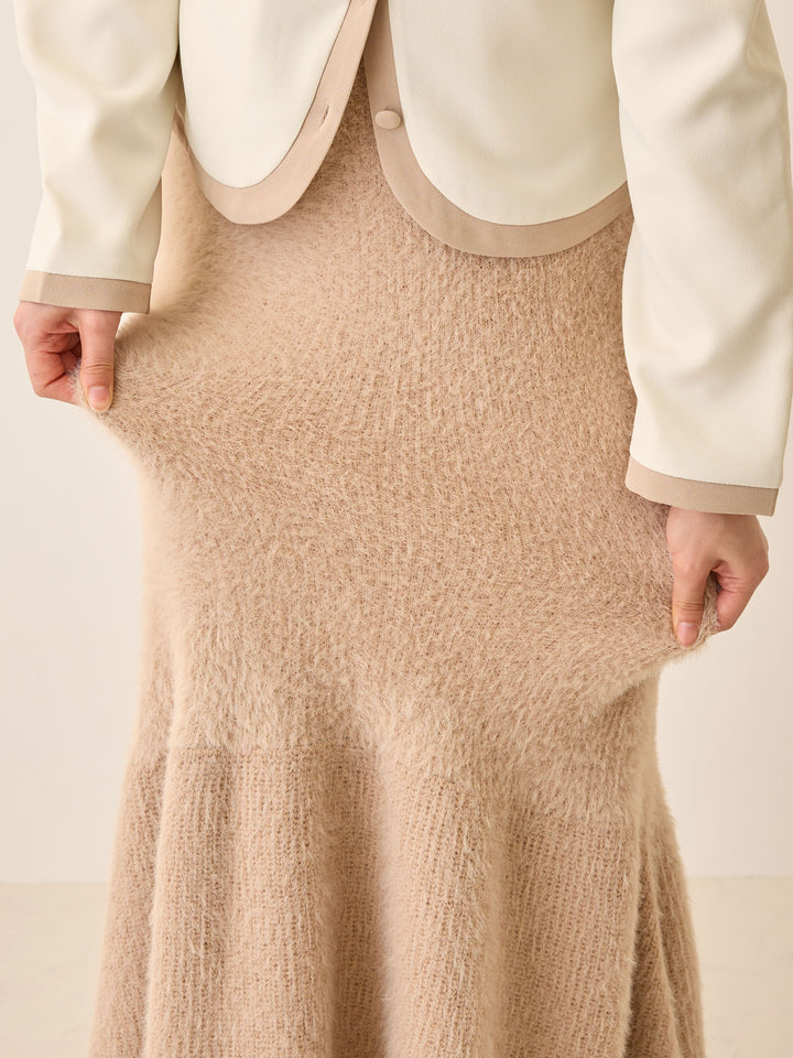 シャギーニットマーメイドスカート Light gray