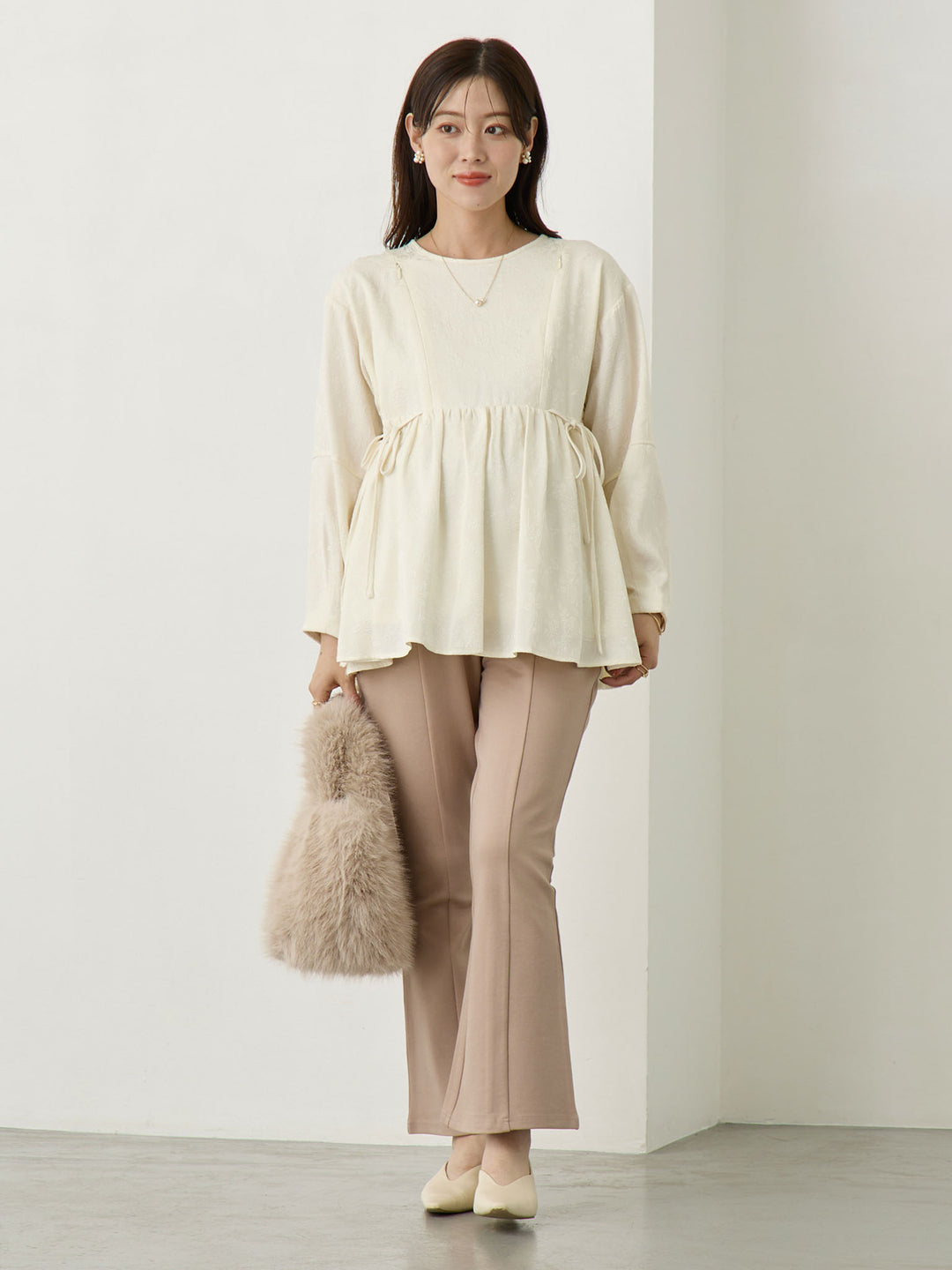 ポンチフレアパンツ Beige