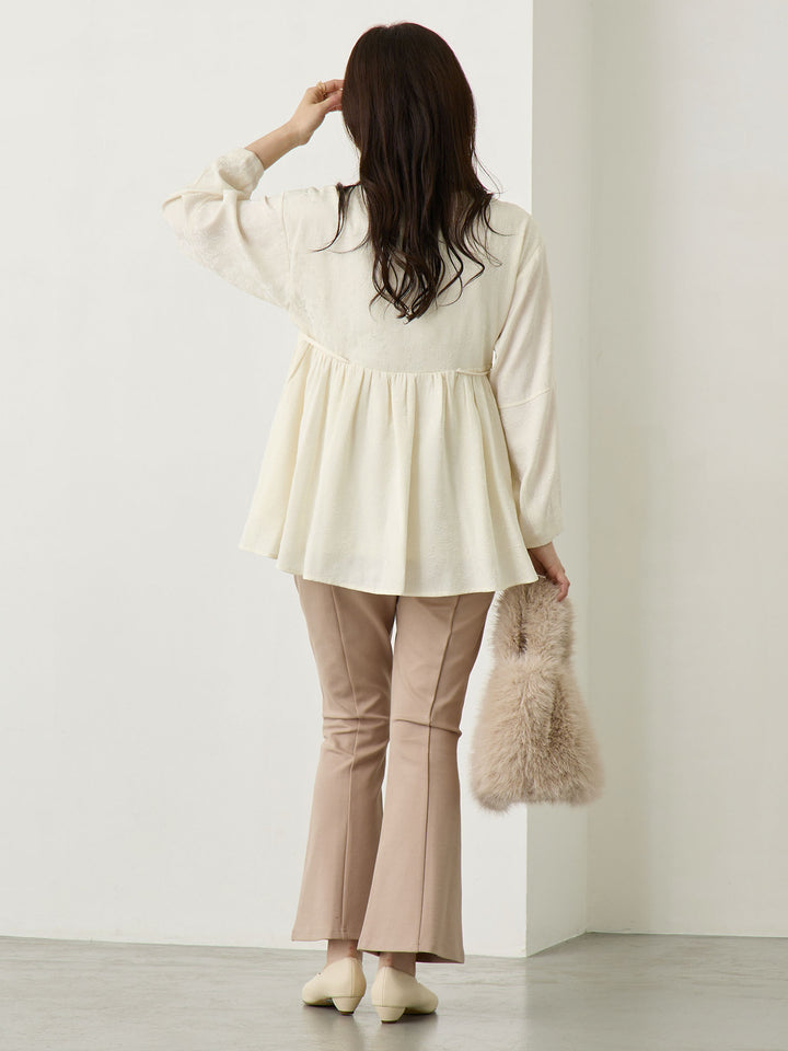 ジャガードペプラムトップス Ivory