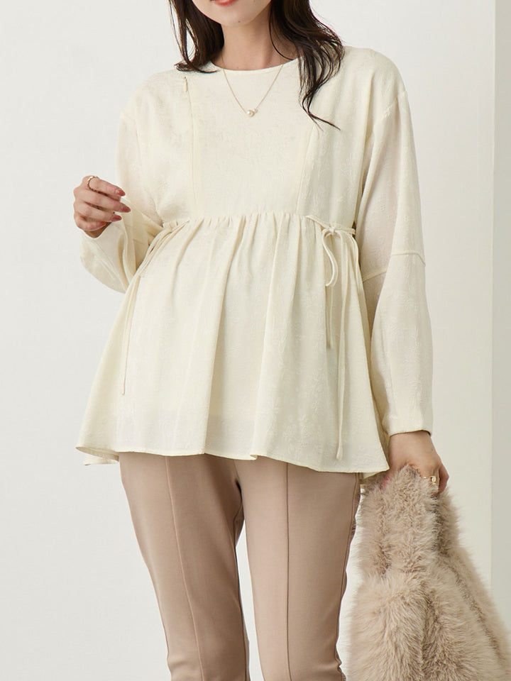 ジャガードペプラムトップス Ivory