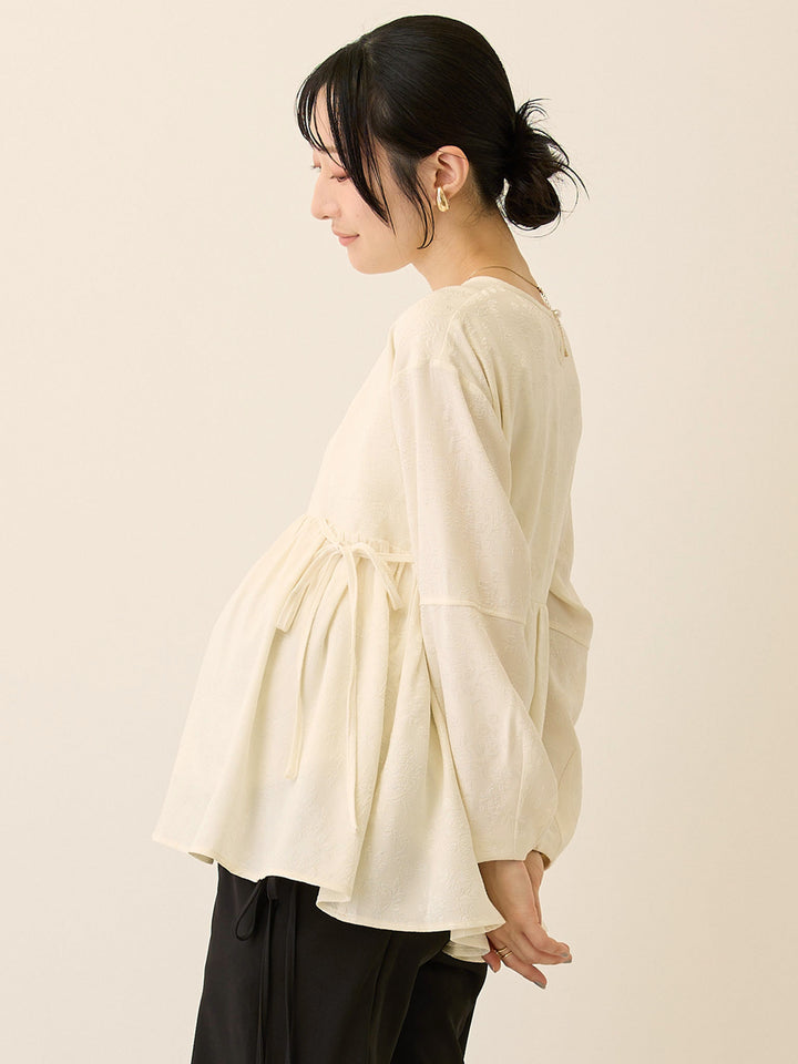 ジャガードペプラムトップス Ivory