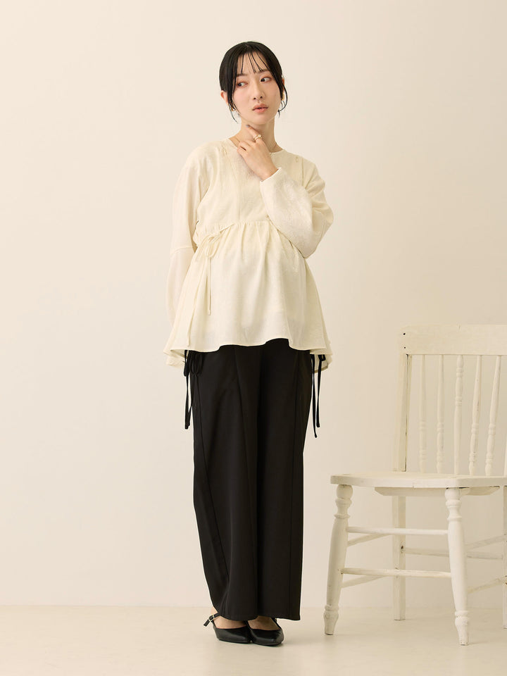 ジャガードペプラムトップス Ivory