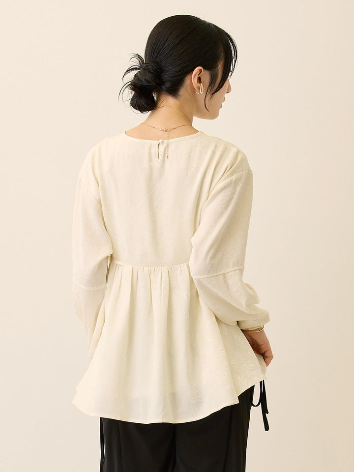 ジャガードペプラムトップス Ivory