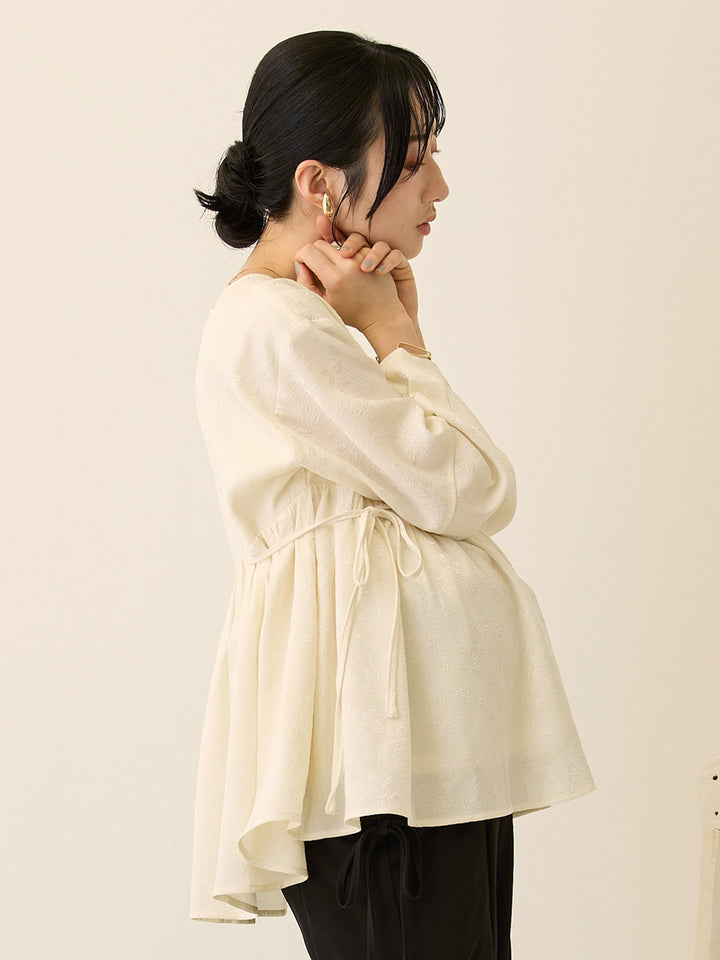 ジャガードペプラムトップス Ivory
