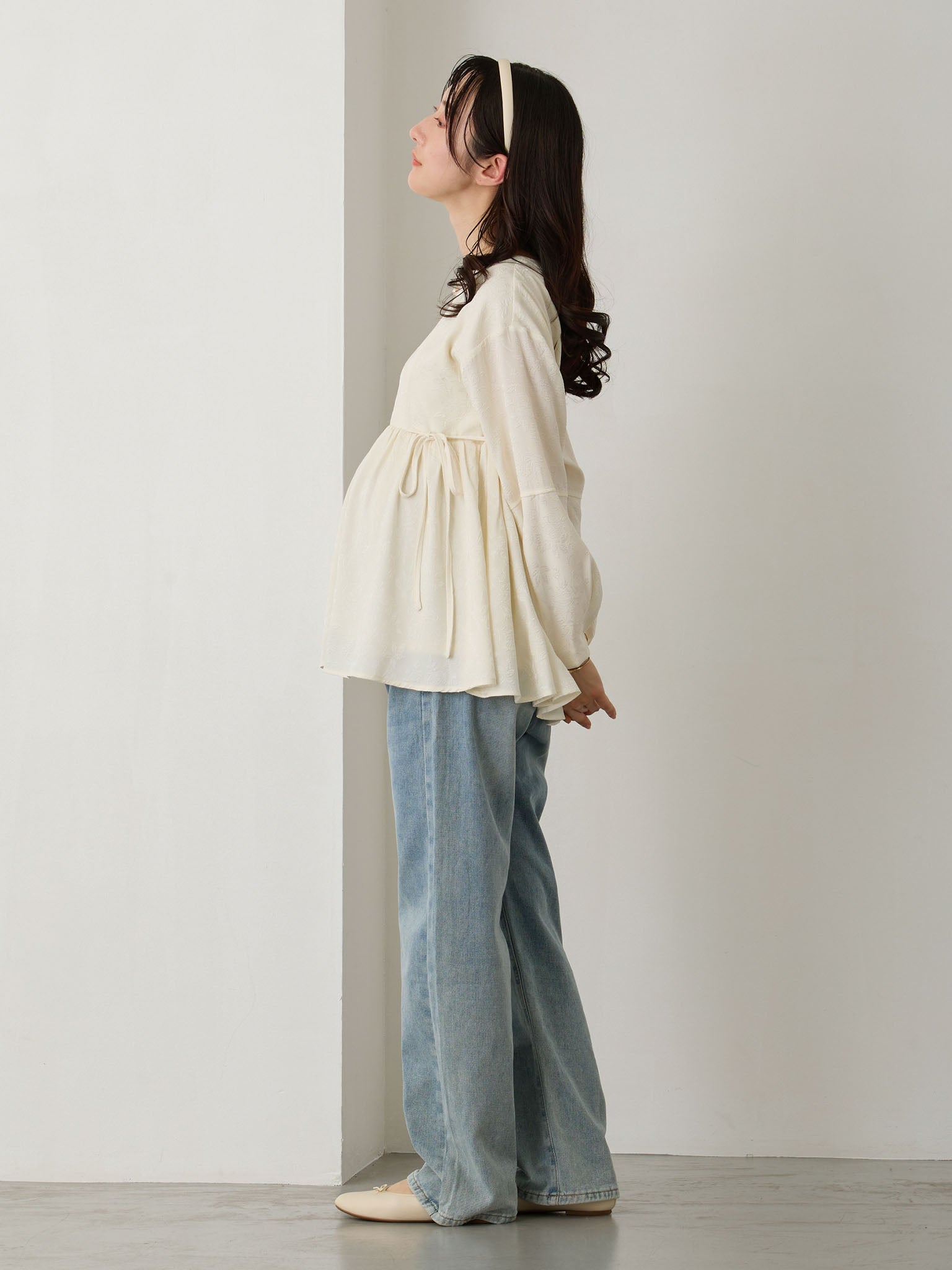 ジャガードペプラムトップス Ivory – honono for mom&baby