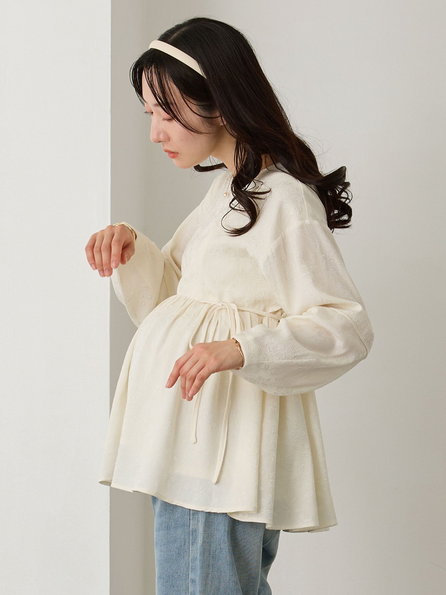 ジャガードペプラムトップス Ivory – honono for mom&baby