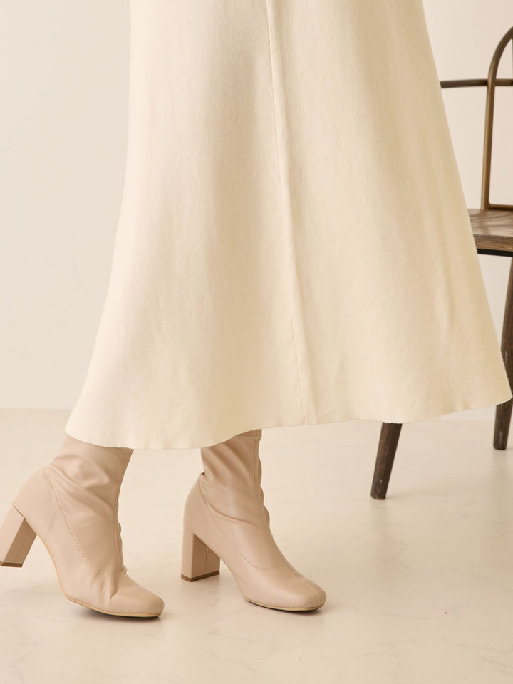 ニットペプラムワンピース Ivory