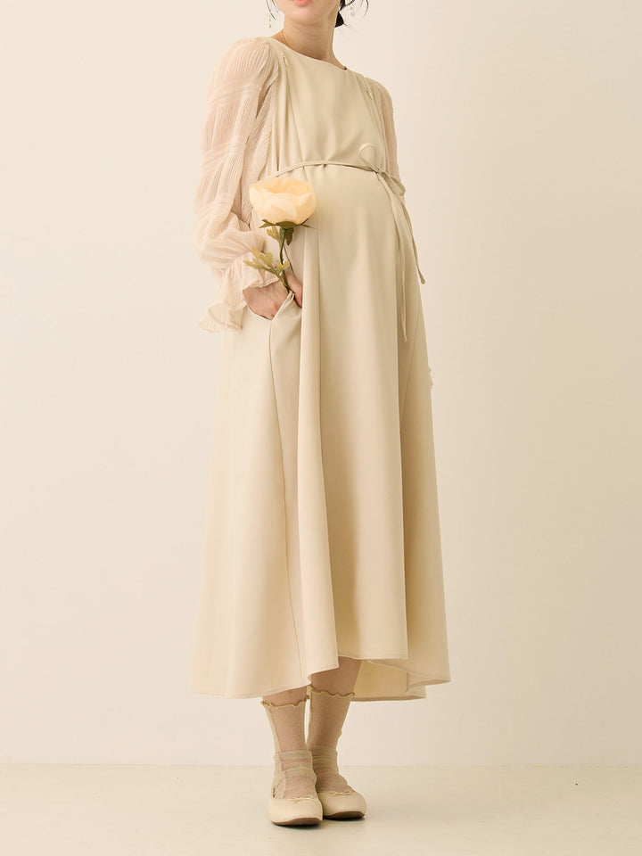 シフォンスリーブワンピース Beige