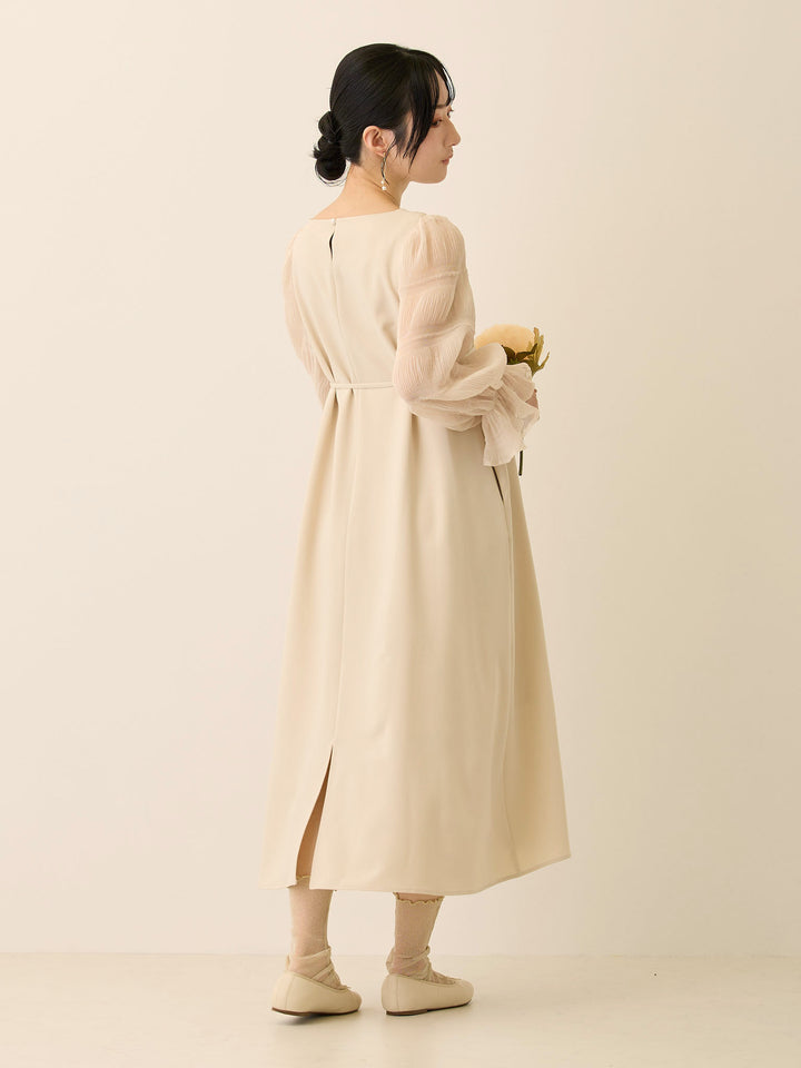 シフォンスリーブワンピース Beige