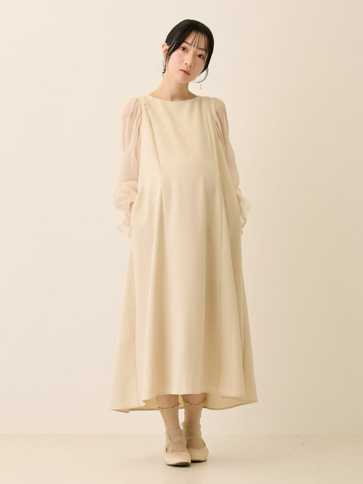 シフォンスリーブワンピース Beige