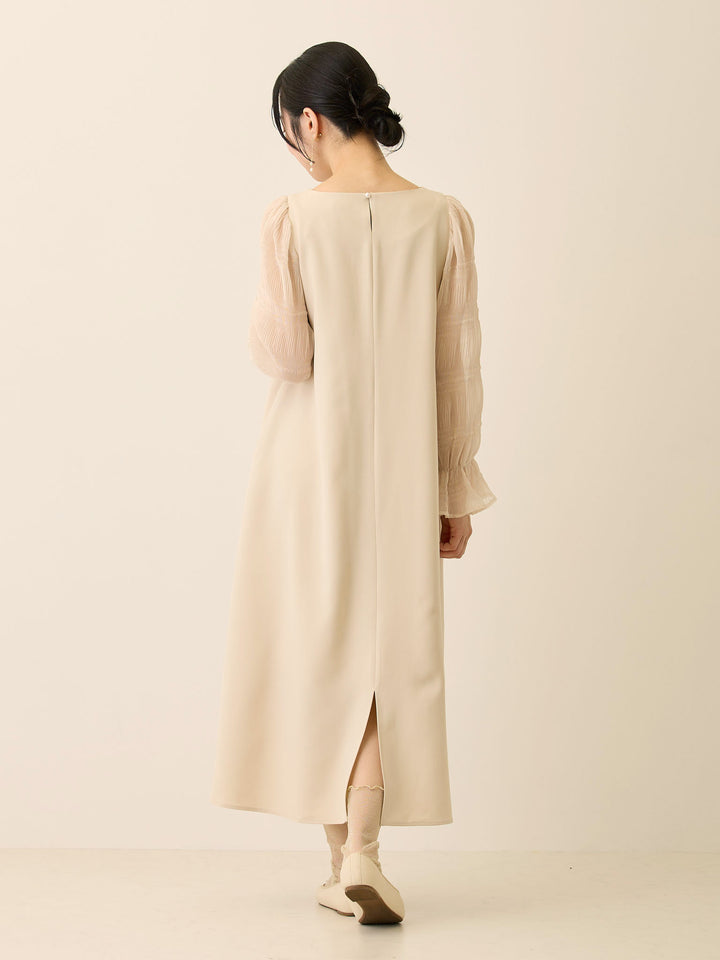 シフォンスリーブワンピース Beige