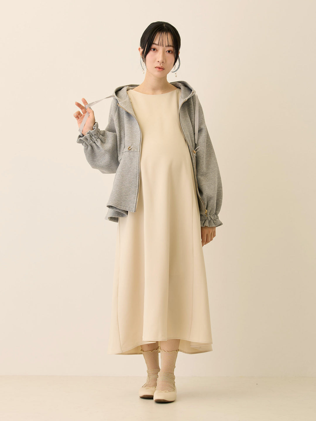 シフォンスリーブワンピース Beige