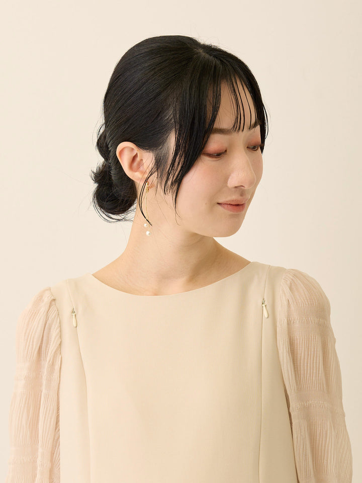 シフォンスリーブワンピース Beige