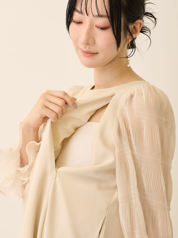 シフォンスリーブワンピース Beige