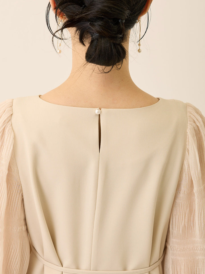 シフォンスリーブワンピース Beige