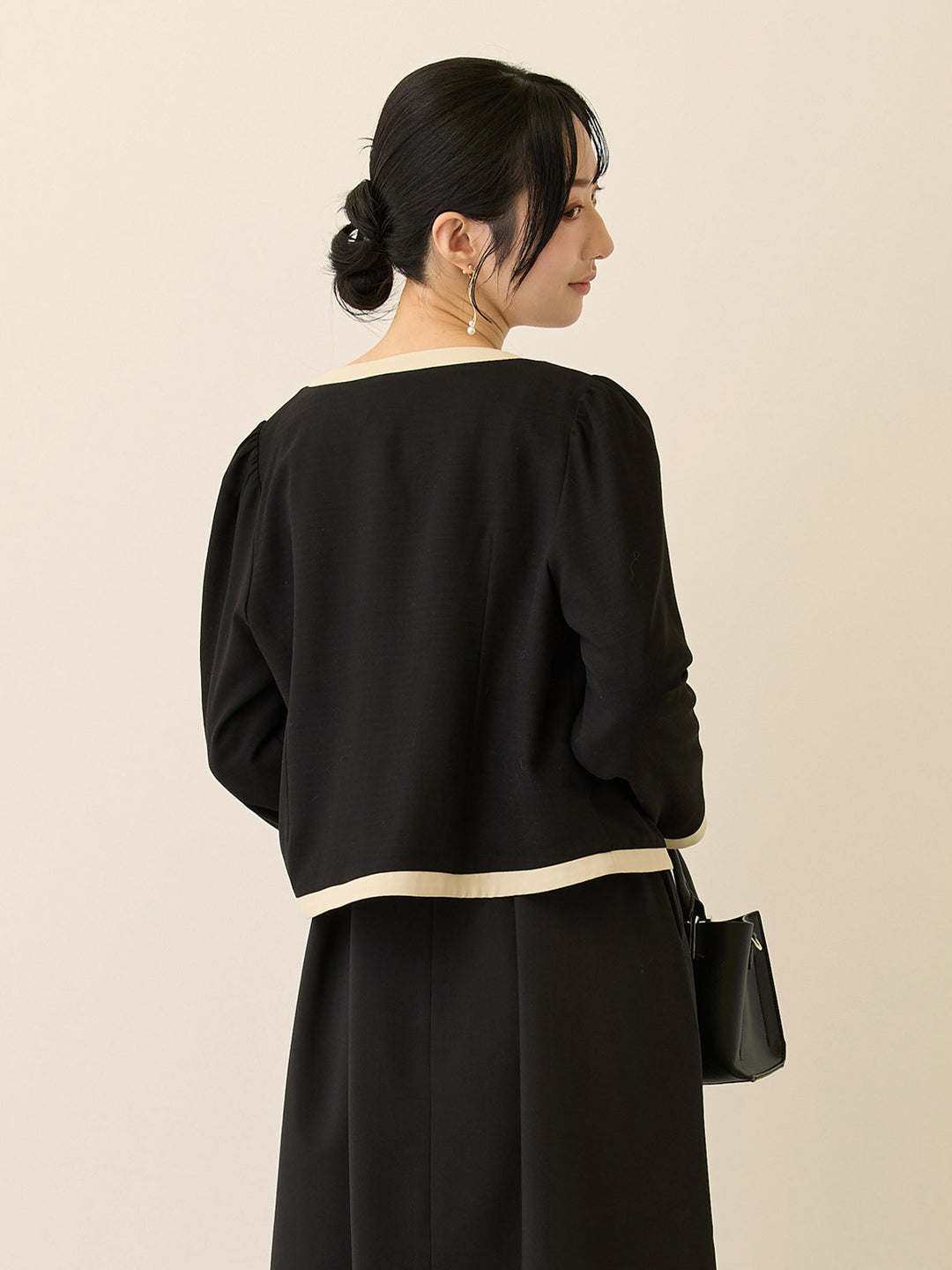 セレモニー対応・配色ジャケット Black