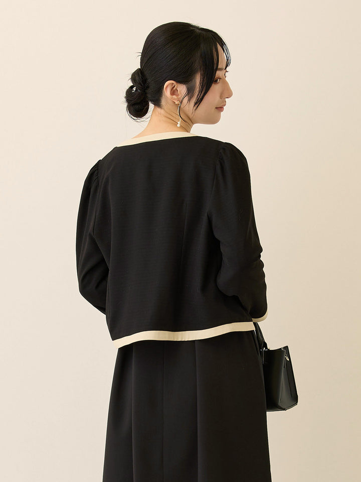 セレモニー対応・配色ジャケット Black