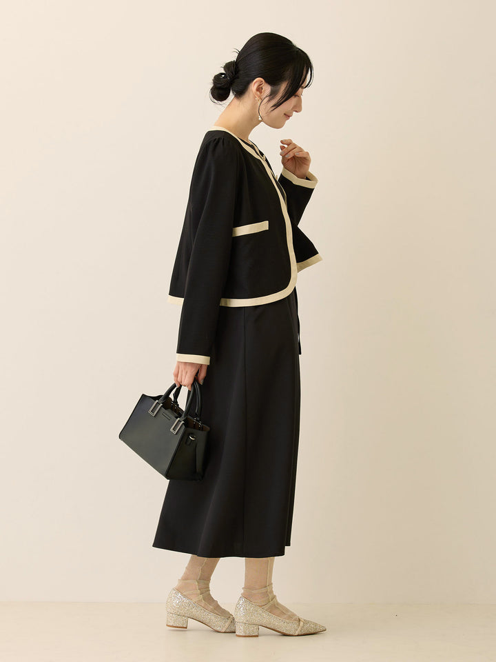 セレモニー対応・配色ジャケット Black