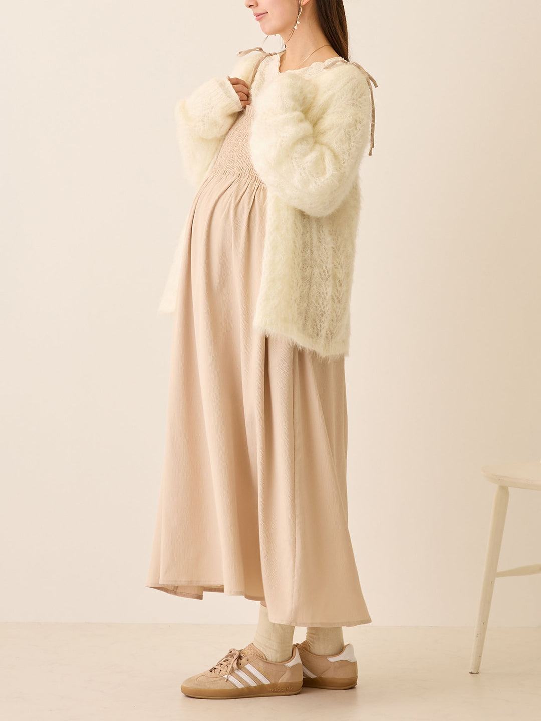 シャーリングキャミワンピース Beige