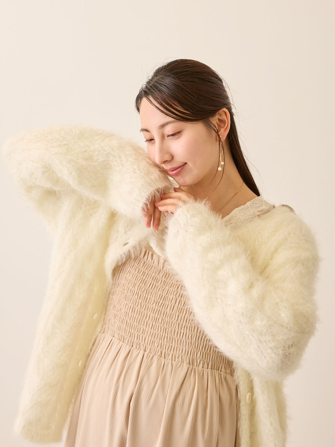 シャーリングキャミワンピース Beige